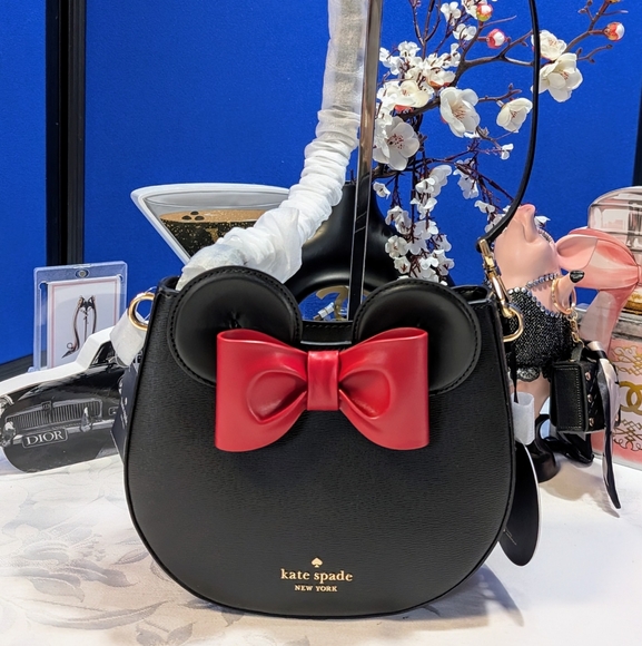 Kate Spade X Disney Black and Red Leather Minnie Mouse Crossbody